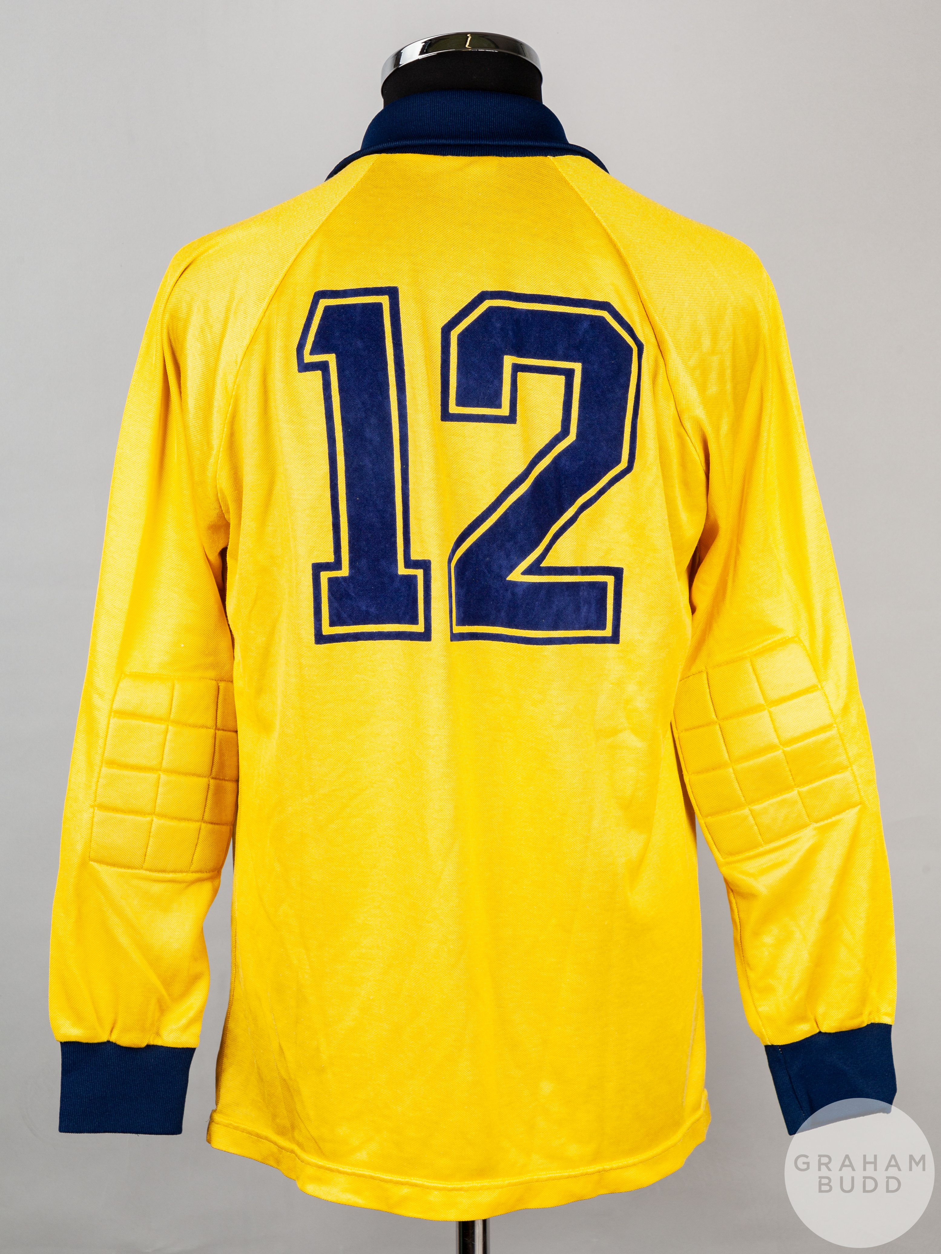 Andy Goram yellow and blue No.12 Scotland goalkeeper shirt, 1985 - Image 2 of 4