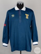 Mo Johnston blue and white No.9 Scotland v. Norway long-sleeved shirt
