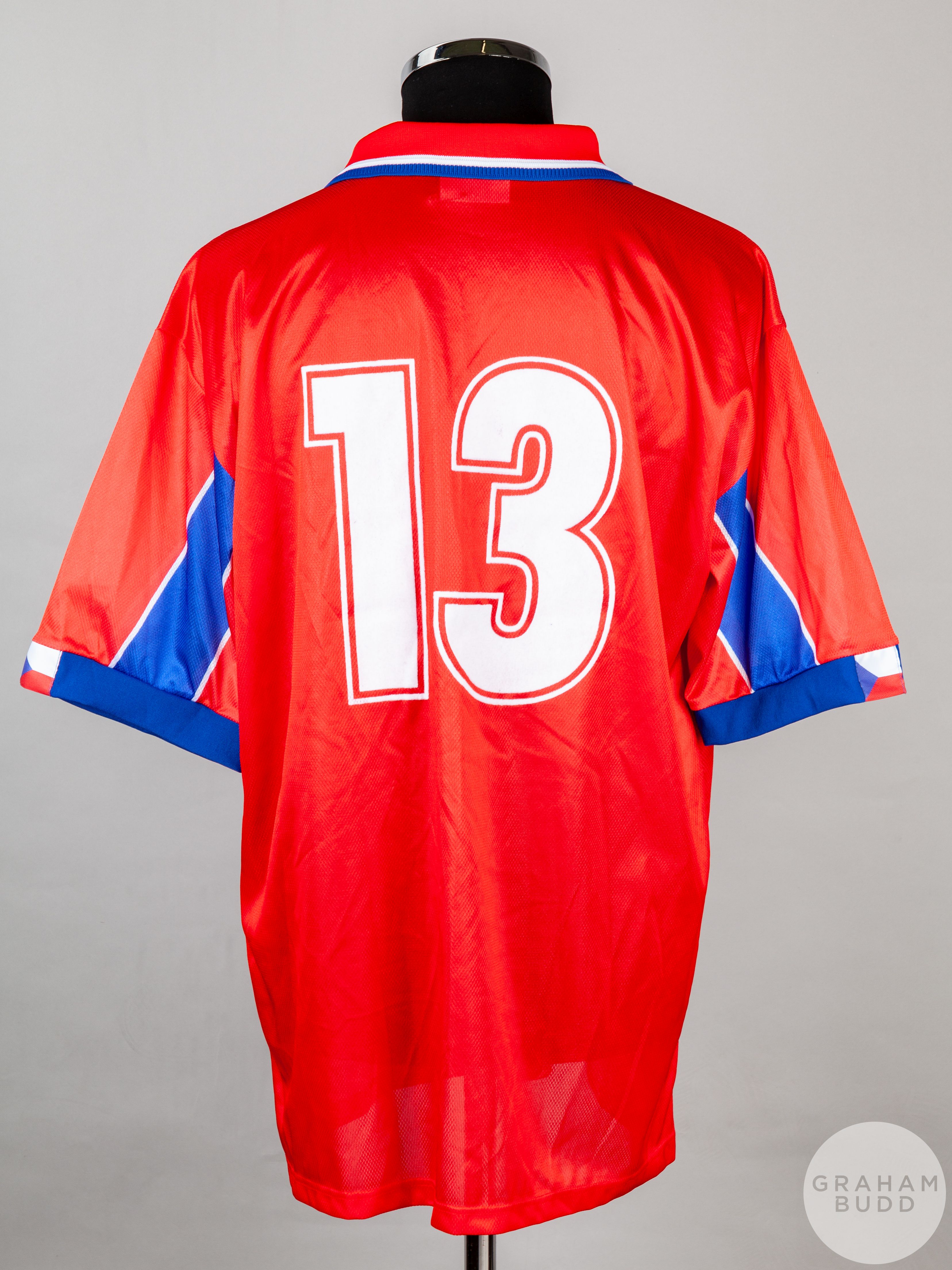 Red and blue No.13 Czechoslovakia v. Scotland short-sleeved shirt, 1999 - Image 2 of 5