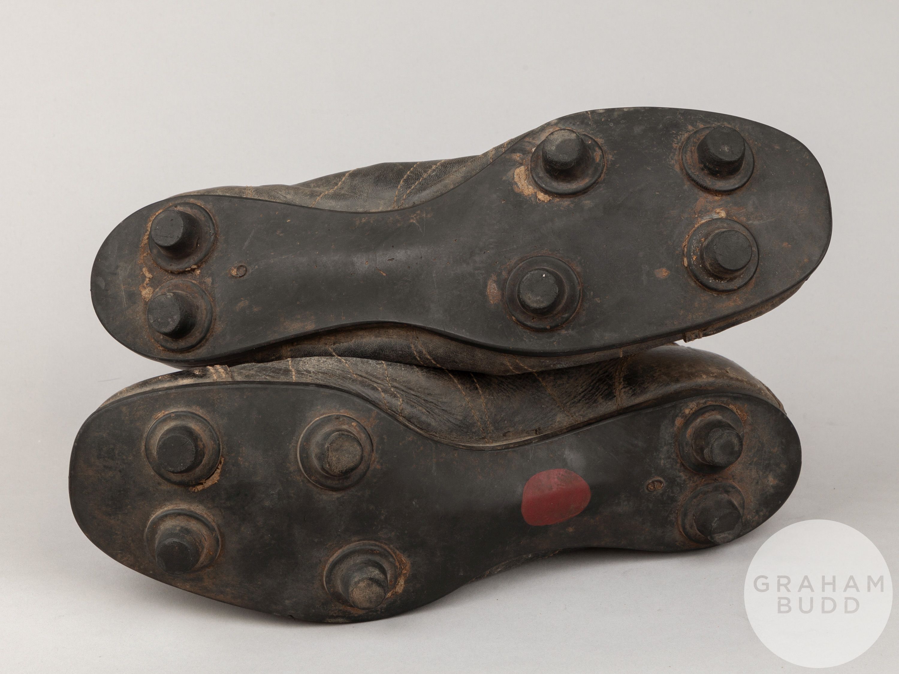 Pair of vintage leather football boots believed to have been worn by Mark Jones - Image 4 of 4