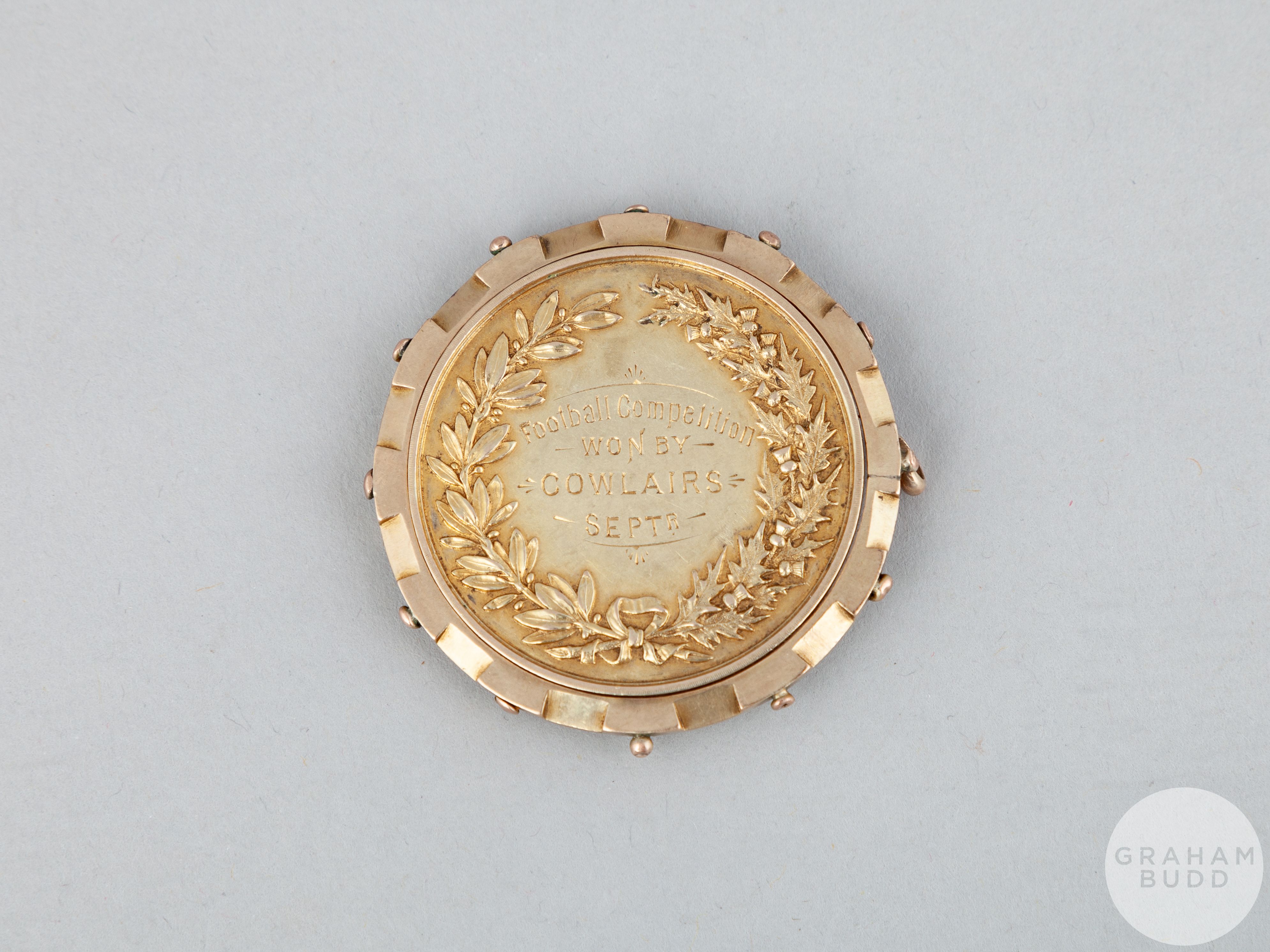 John McPherson yellow-metal 1888 Glasgow Exhibition Cup Final Winners medal - Image 2 of 2