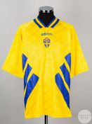 Yellow and blue No.2 Sweden v. Scotland short-sleeved shirt, 1995