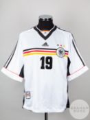 White and black No.19 West Germany international short-sleeved shirt