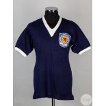 Billy McNeill blue and white No.5 Scotland short-sleeved shirt