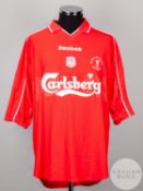 Alex Miller red and white Liverpool Treble Cup-winning commemorative shirt