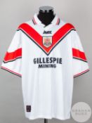 White and red No.10 Airdrieonians short-sleeved shirt, 1998