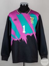 Andy Goram black, green and purple No.1 Scotland v. Holland goalkeeper shirt