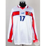 White and red No.17 Czechoslovakia v. Scotland long-sleeved shirt, 1999