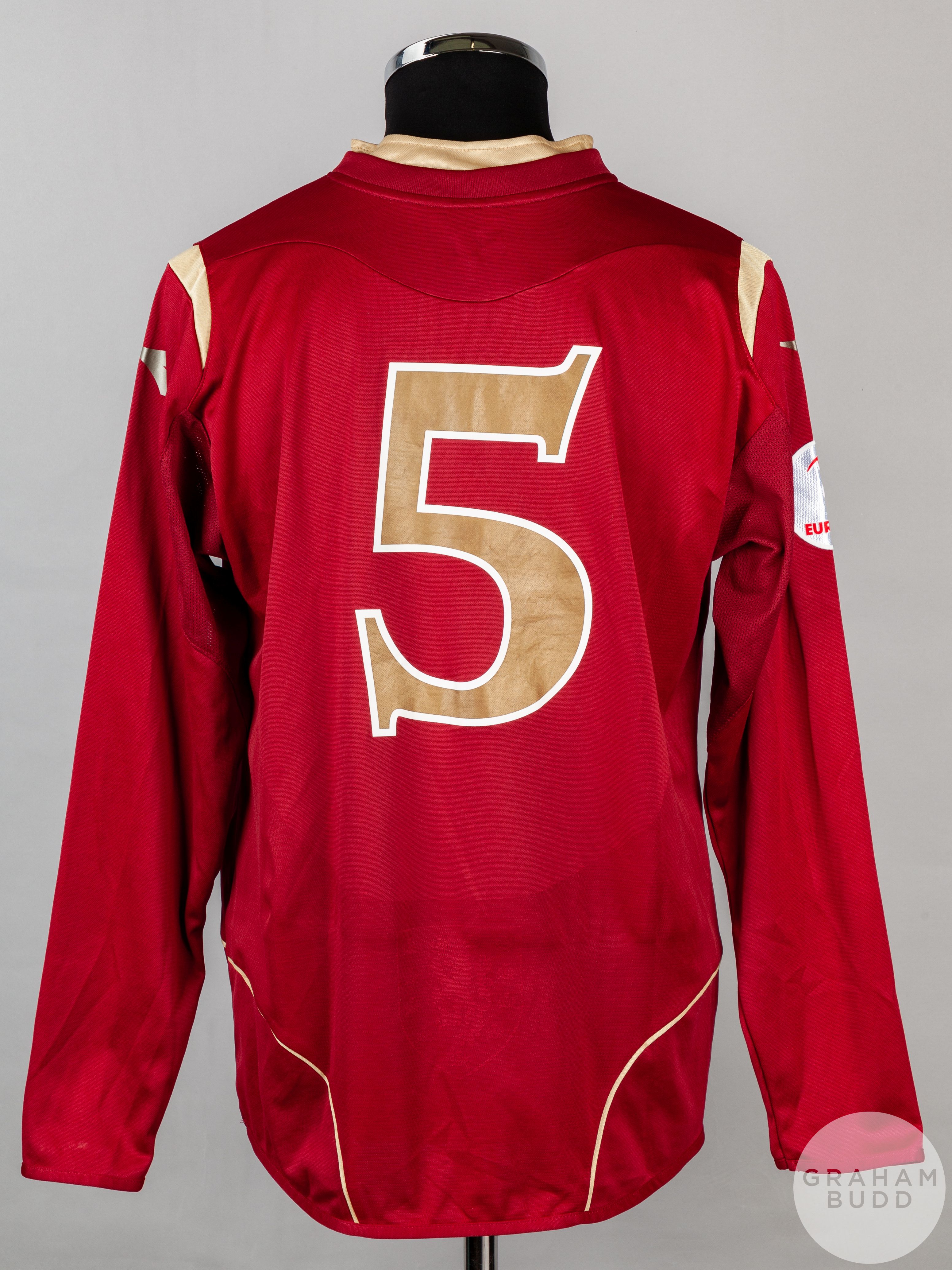 David Weir maroon and gold No.5 Scotland v. Georgia long-sleeved shirt, 2007 - Image 2 of 5