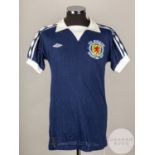 An official blue airtex Scotland 1978 World Cup short-sleeved shirt