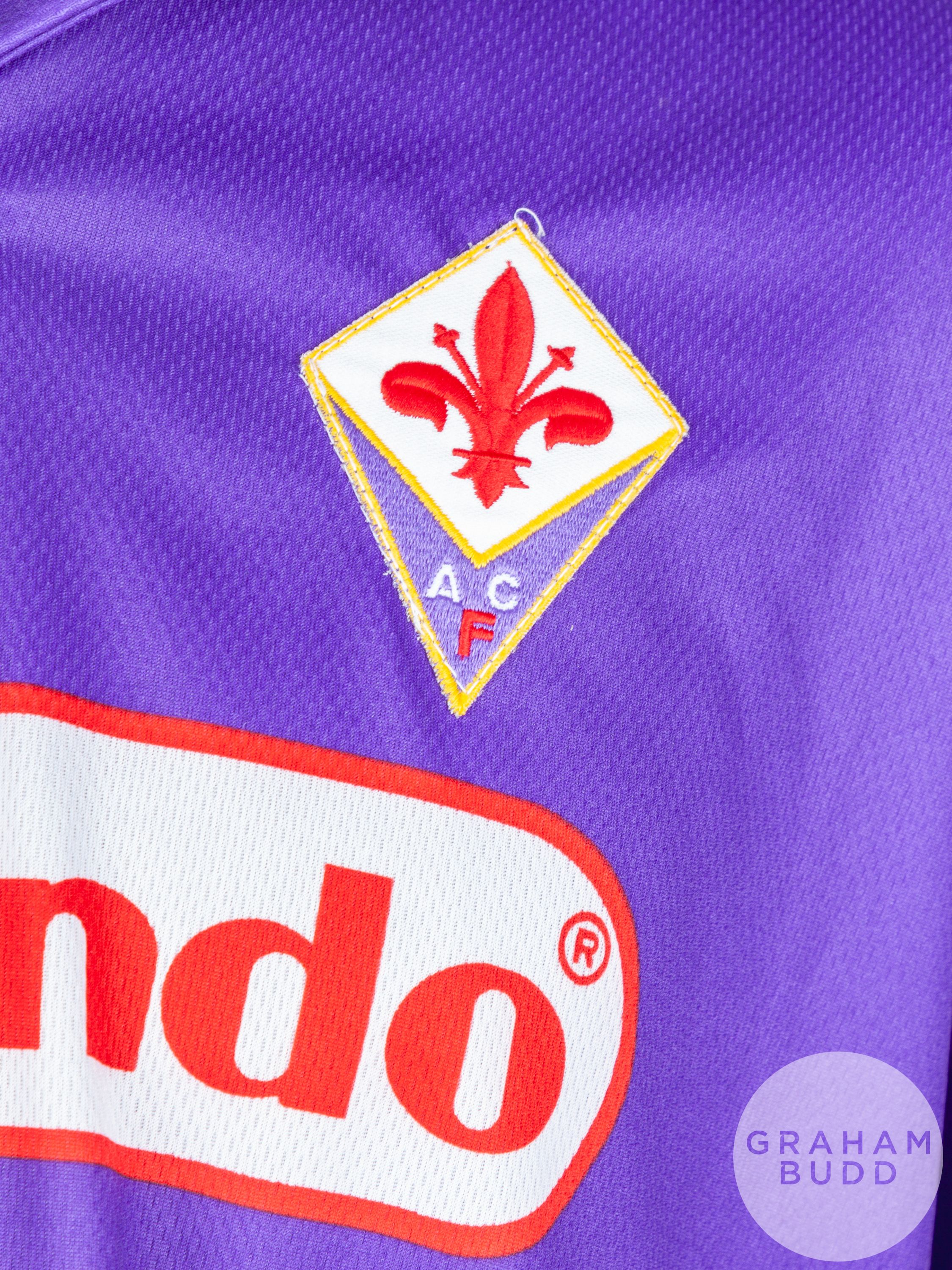 Lorenzo Amoruso purple No.5 Fiorentina short-sleeved shirt, 1999-2000 - Image 3 of 7