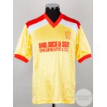 Yellow, red and white No.12 Albion Rovers short-sleeved shirt, 1988-89