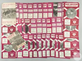 Collection of forty-four Heart of Midlothian match programmes from 1956 to 1964