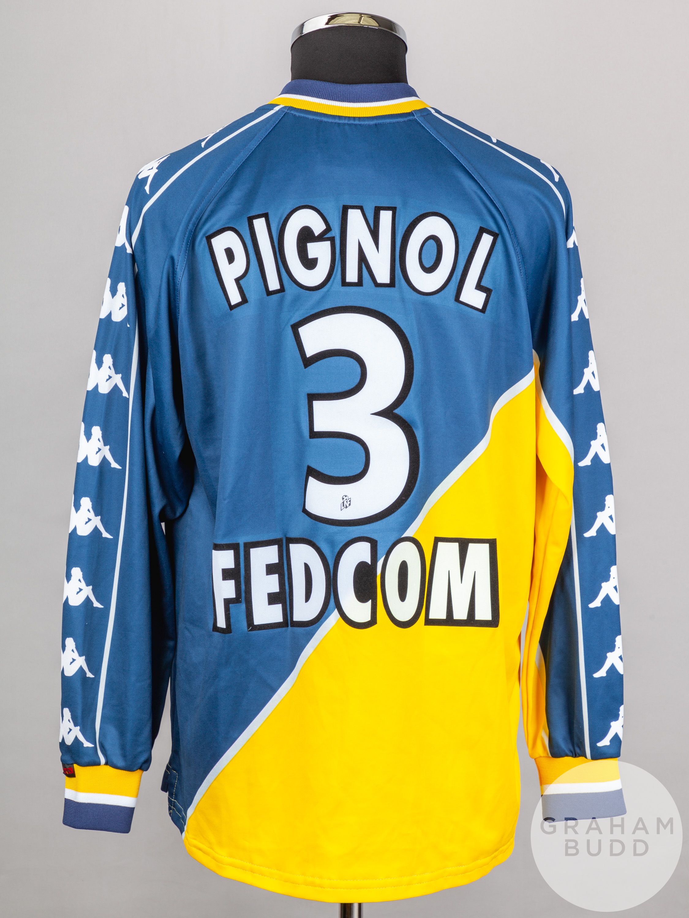 Christophe Pignol, blue and yellow No.3 Monaco long-sleeved shirt, 1999-2000 - Image 2 of 6