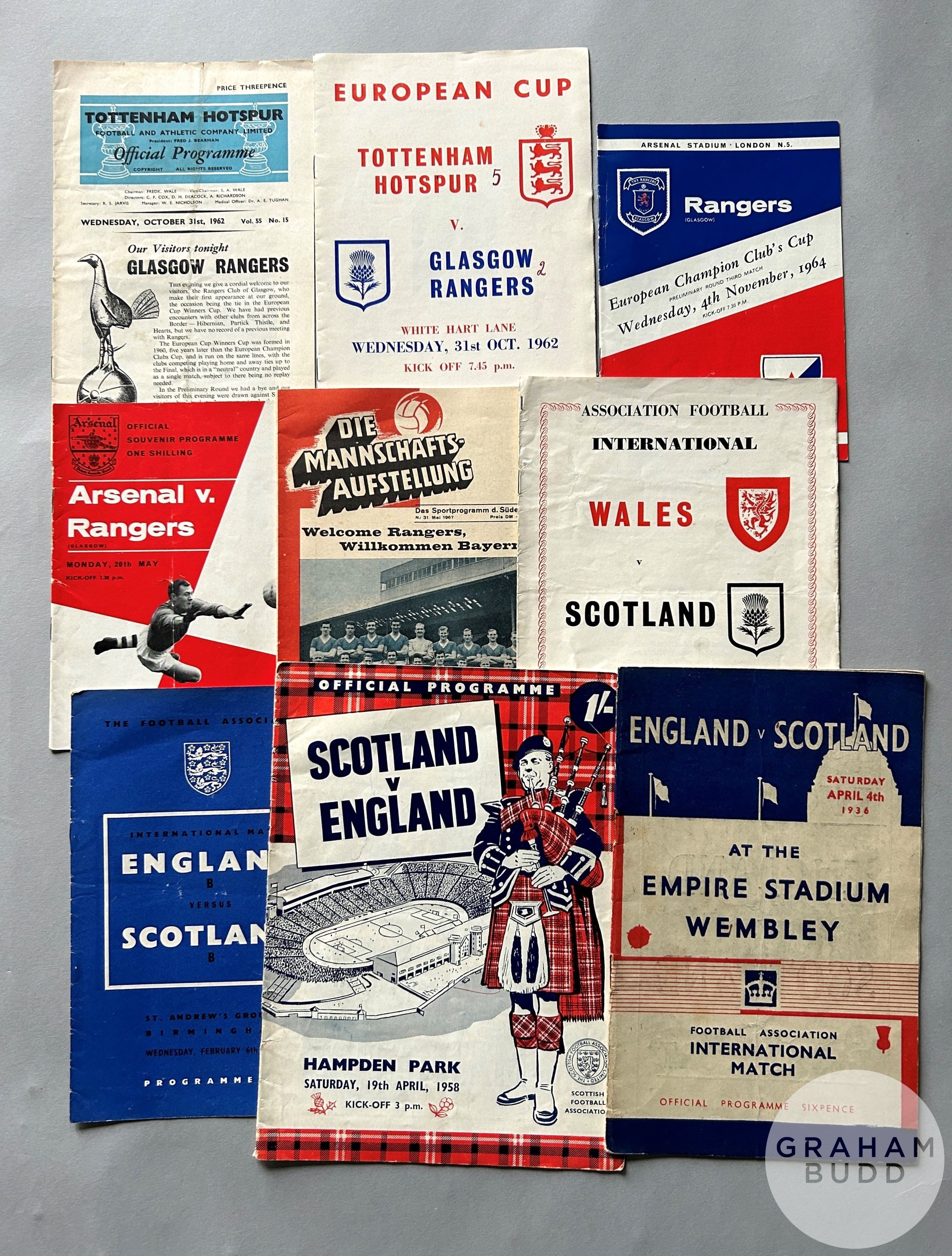 Eighteen assorted International and European Football Programmes