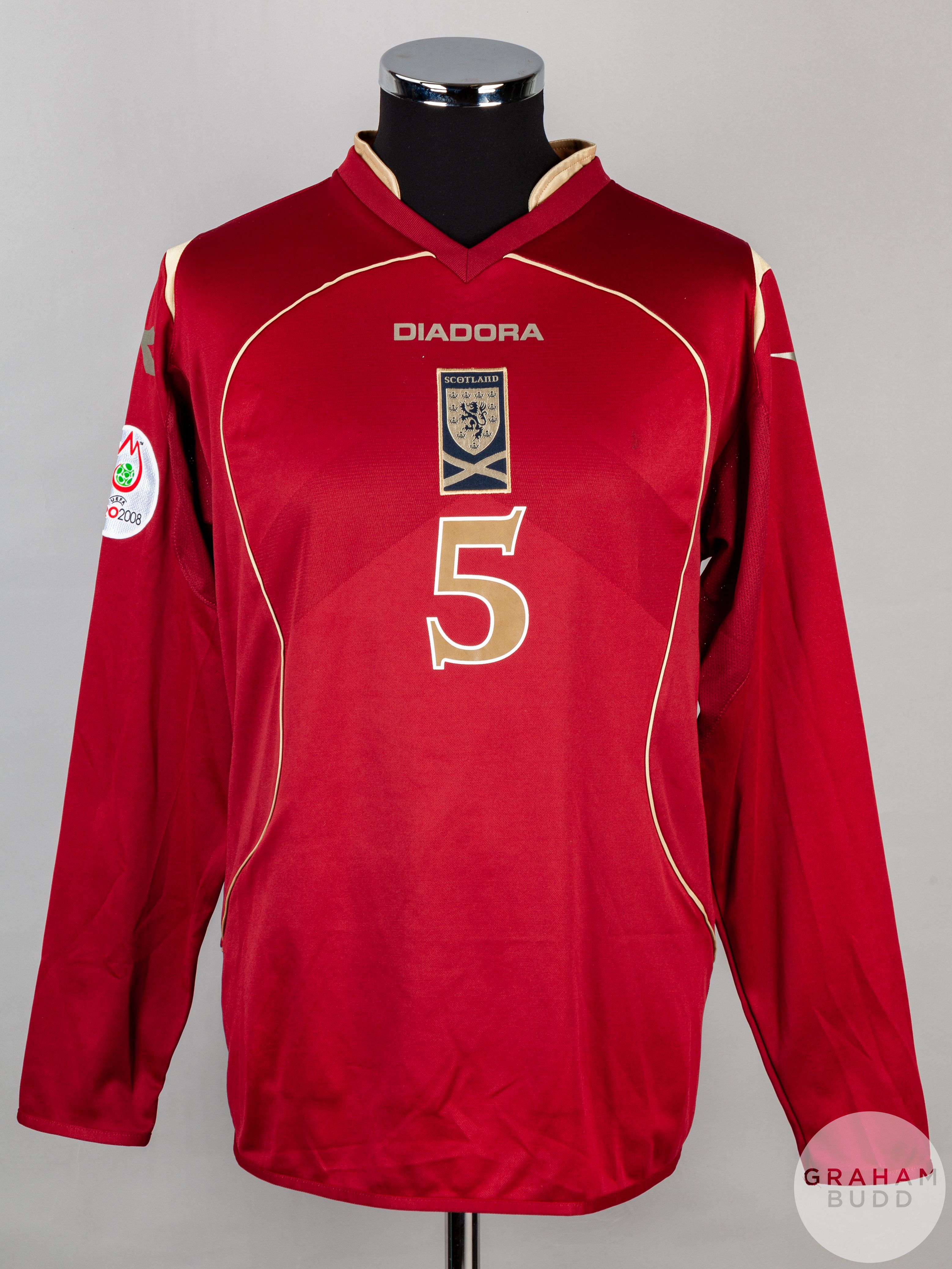 David Weir maroon and gold No.5 Scotland v. Georgia long-sleeved shirt, 2007