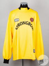 Yellow and black Heart of Midlothian goalkeepers long-sleeved shirt, 1998-99,