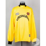 Yellow and black Heart of Midlothian goalkeepers long-sleeved shirt, 1998-99,