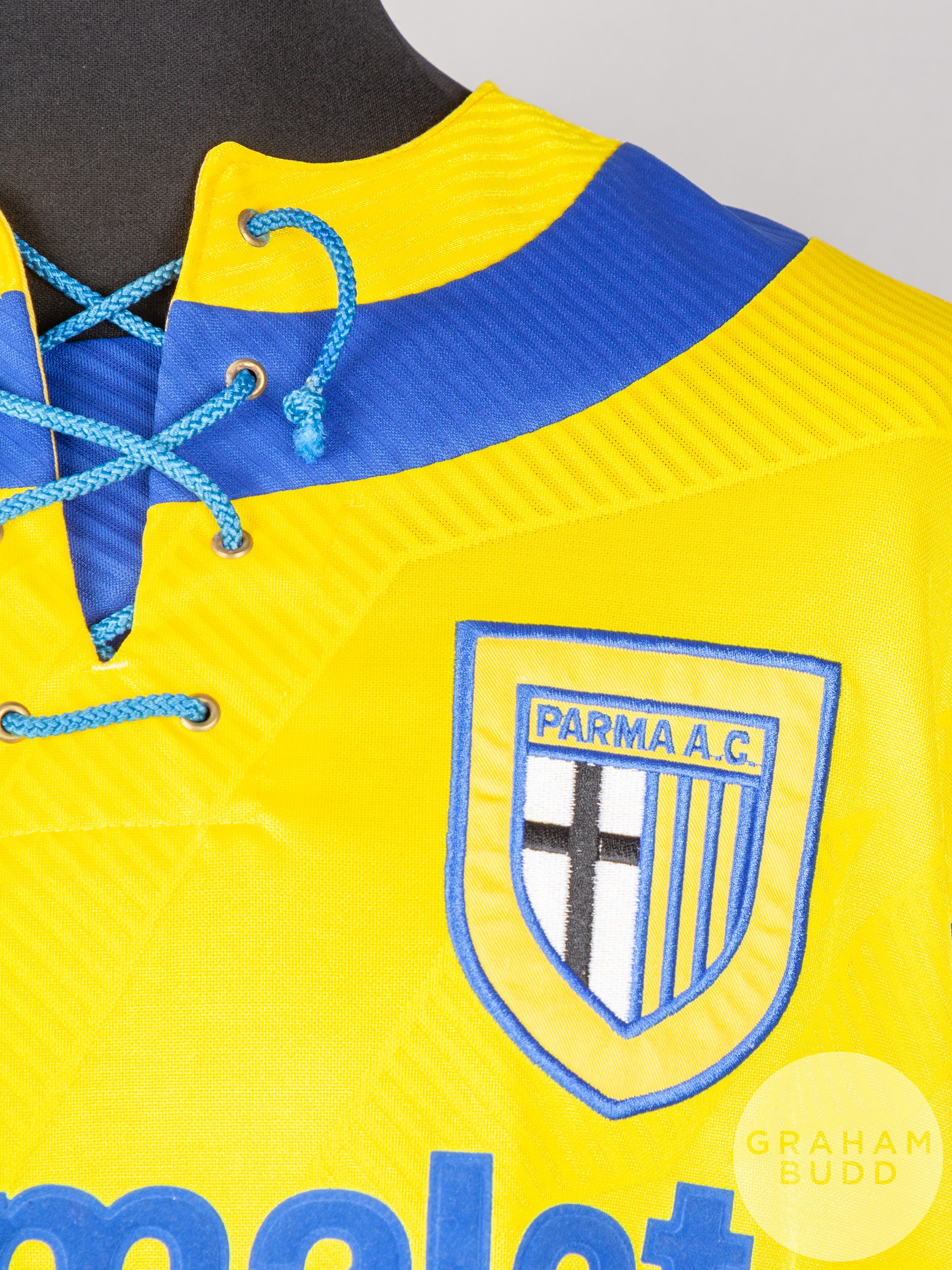 Yellow and blue No.3 Parma short-sleeved shirt, 1994 - Image 3 of 5