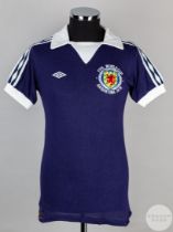 Blue official un-numbered Scotland 1978 World Cup airtex short-sleeved shirt