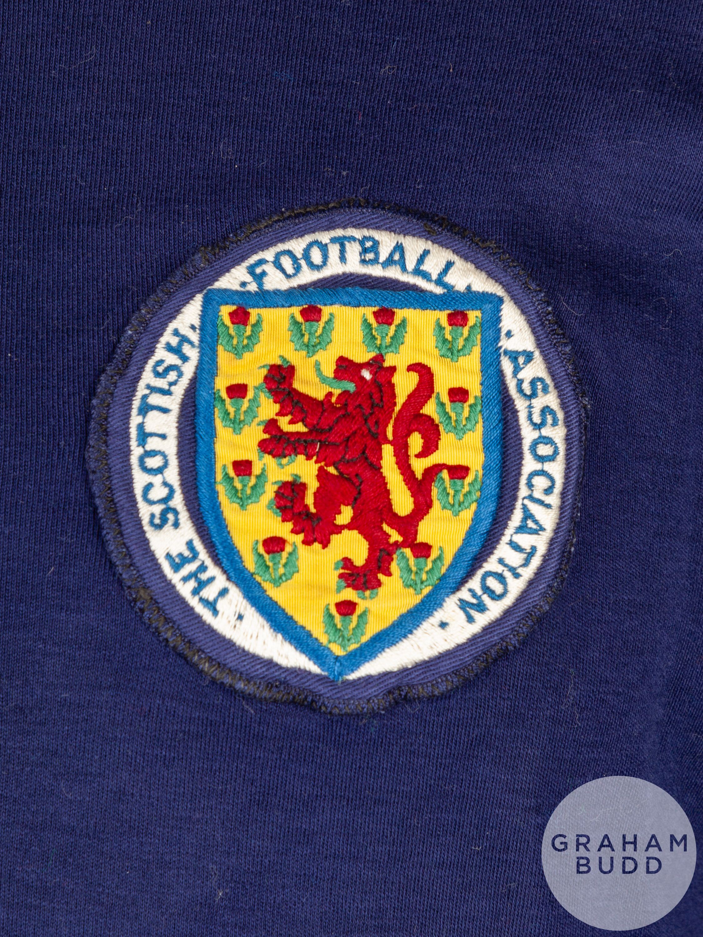 John Greig blue Scotland No.6 Scotland v. England match worn long-sleeved shirt - Image 3 of 4