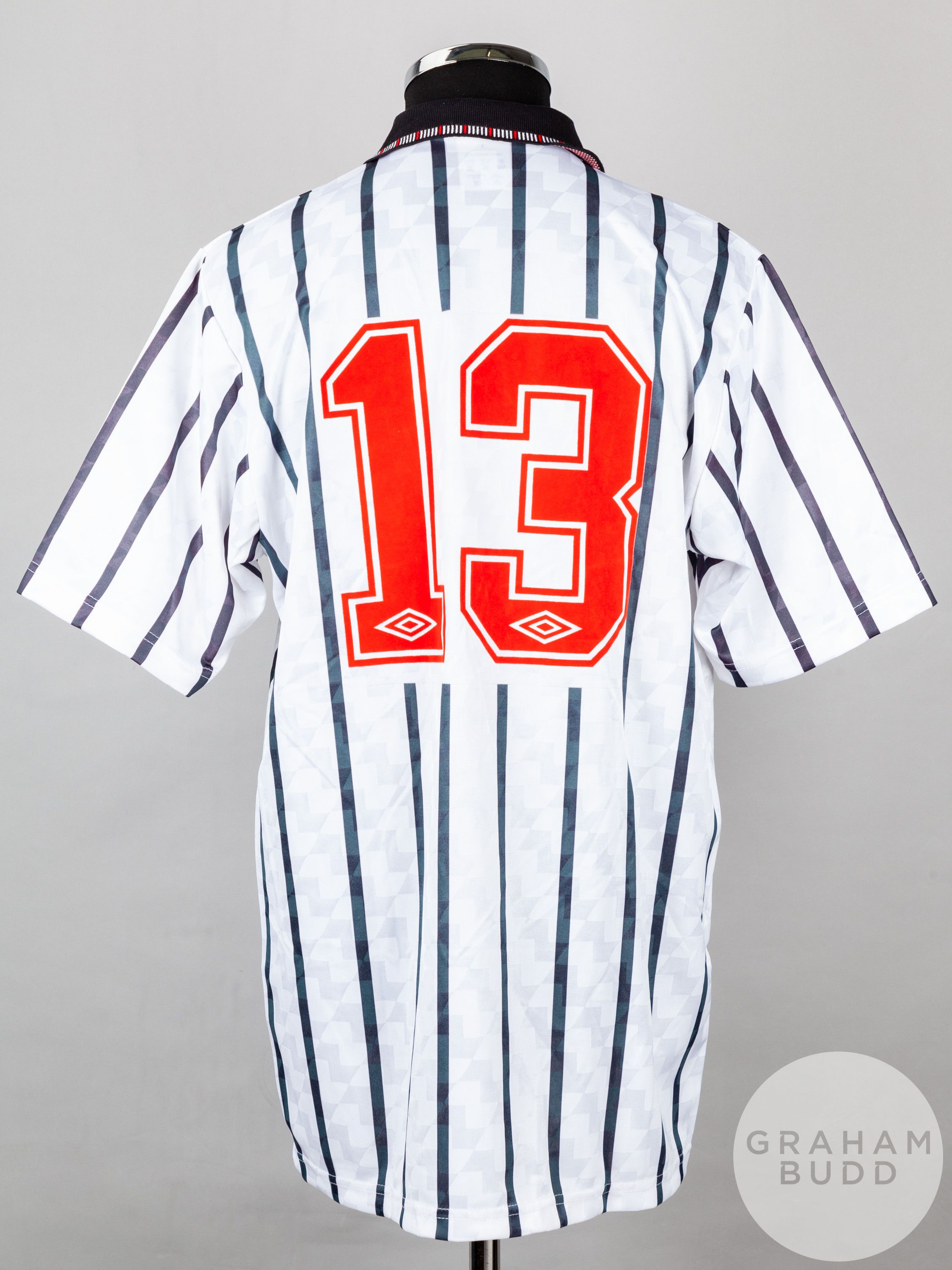 White and black No.13 Dunfermline Athletic short-sleeved shirt, - Image 2 of 5