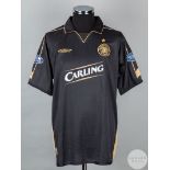 Henrik Larsson black and gold No.7 Celtic short-sleeved shirt, 2003-04,
