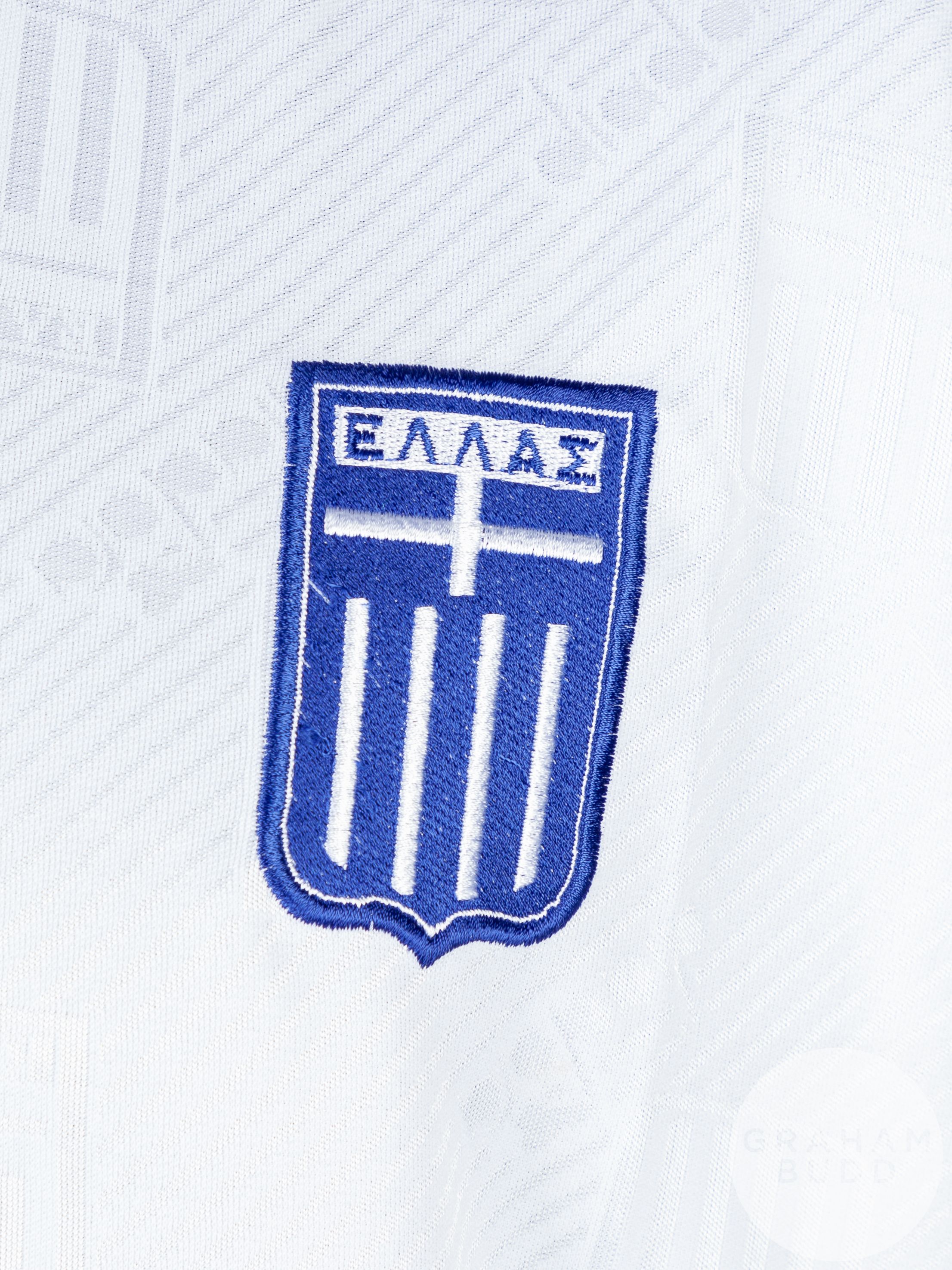 White and blue No.7 Greece short-sleeved shirt, - Image 3 of 5