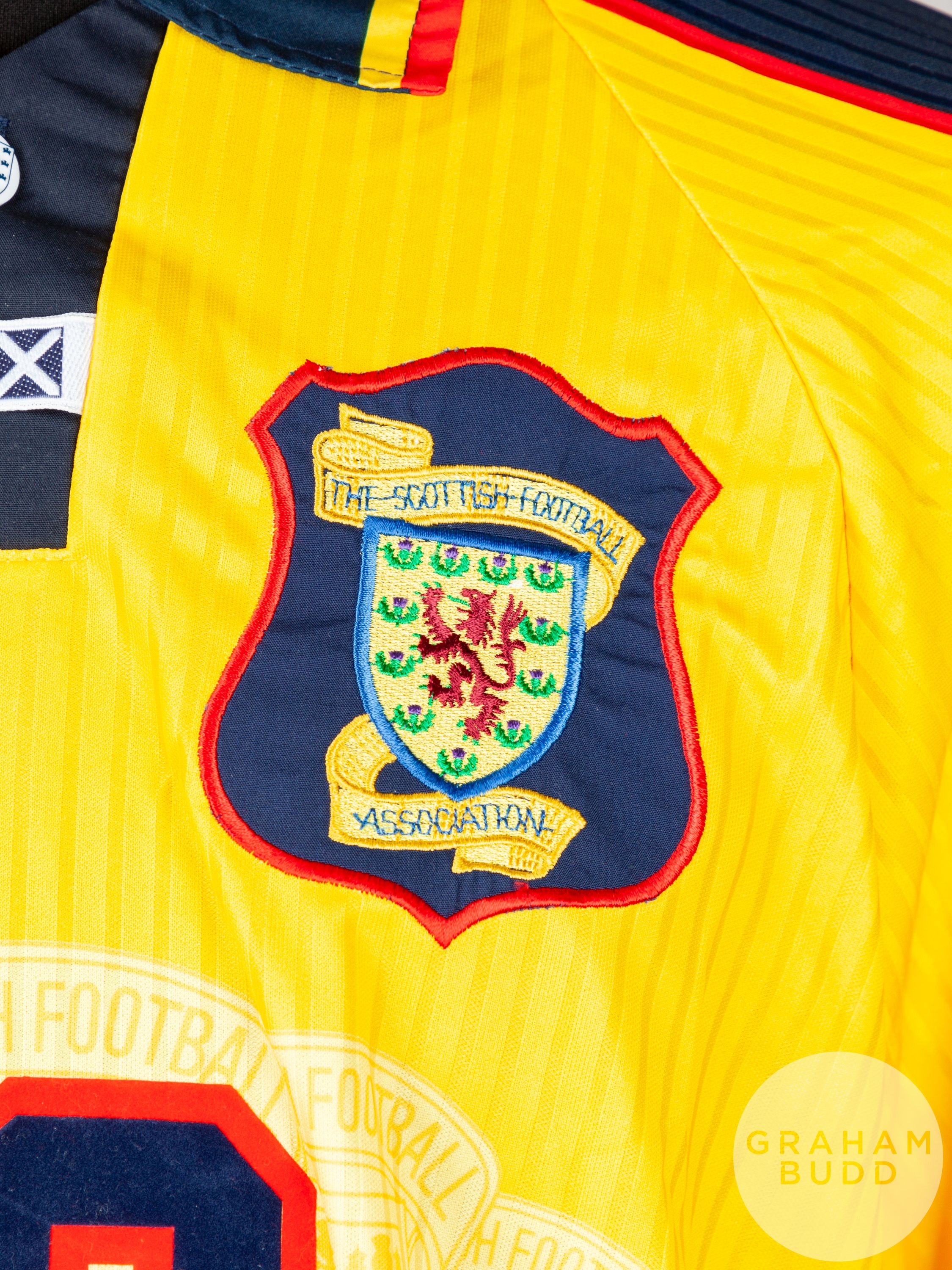 Yellow and blue No.10 Scotland international short-sleeved shirt, 1996-98 - Image 3 of 5