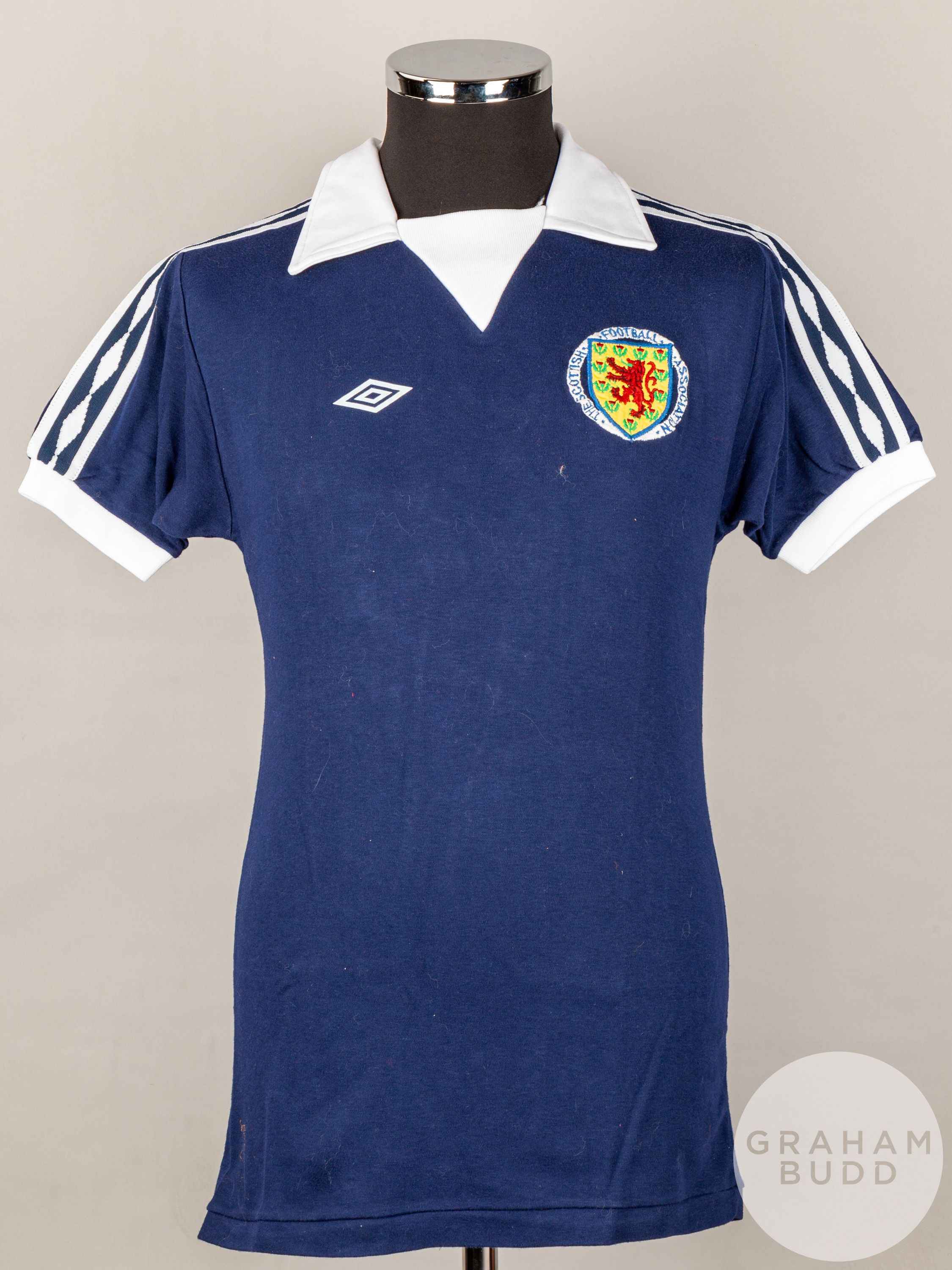 Tom Forsyth blue No.14 Scotland v. Wales International short-sleeved shirt