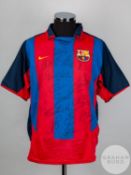 Garnet and blue Barcelona autographed short-sleeved shirt