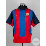 Garnet and blue Barcelona autographed short-sleeved shirt
