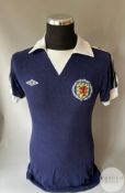 Kenny Dalglish blue airtex No.9 Scotland match worn short-sleeved shirt