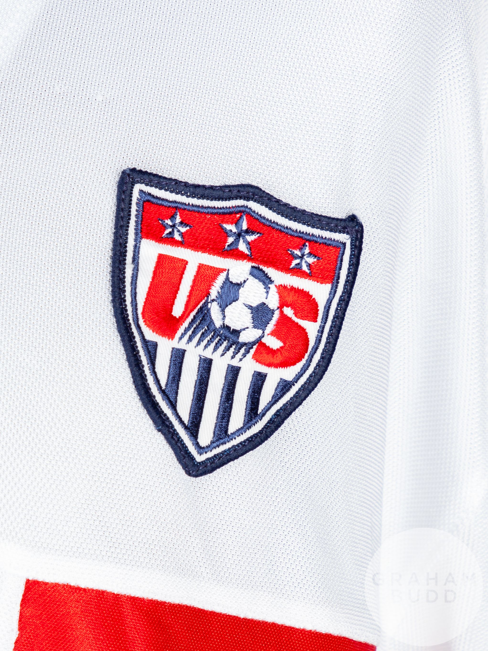Mike Burns white, blue and red No.4 USA v. Scotland match issued long-sleeved shirt - Image 3 of 5