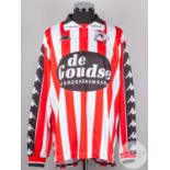 Red and white No.16 Sparta Rotterdam v. Rangers long-sleeved shirt, 2000