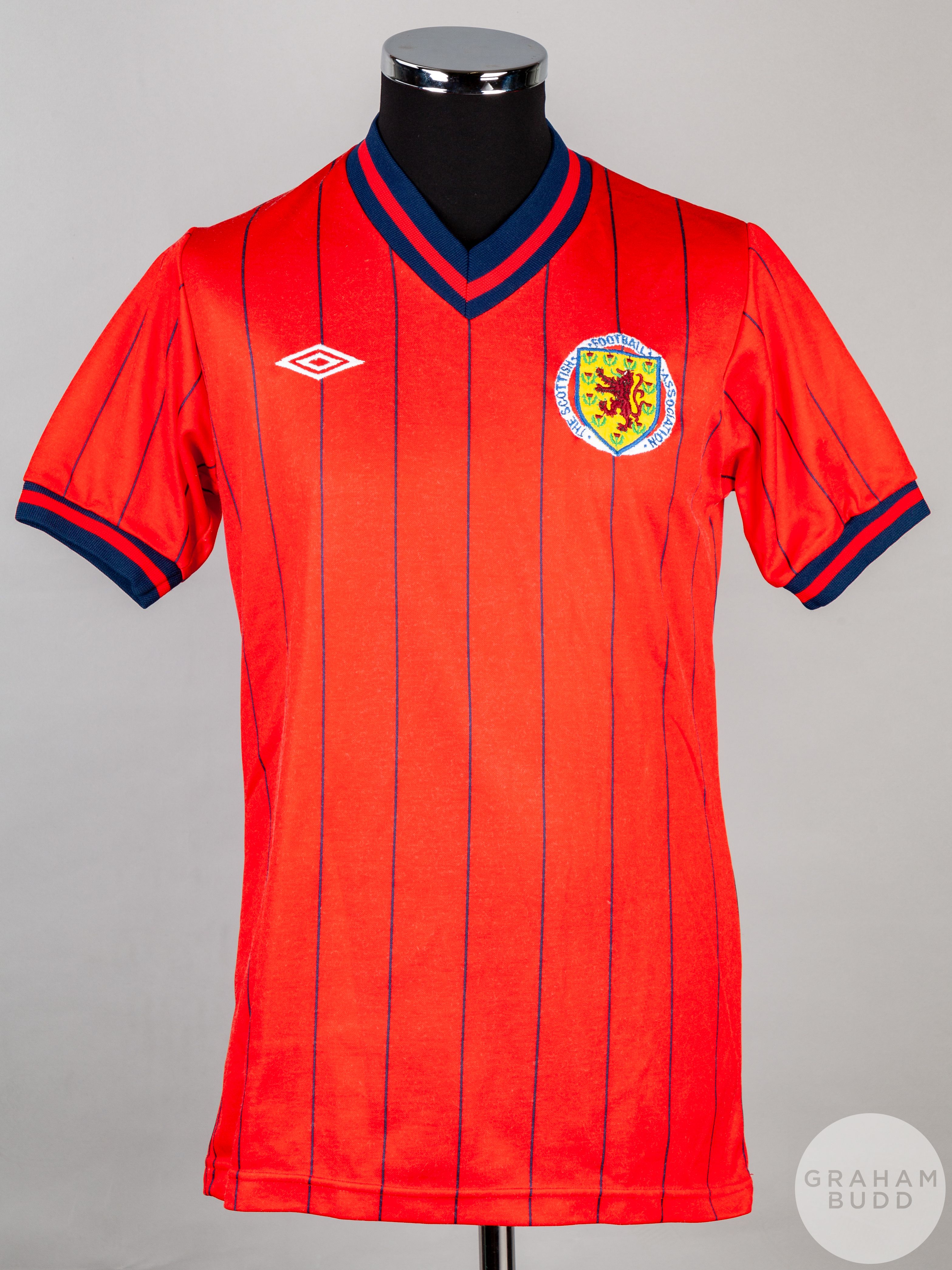 Neil Simpson red and blue No.15 Scotland v. Uruguay short-sleeved shirt
