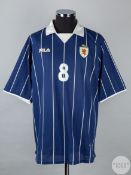 Blue pinstripe Scotland No.8 official Scotland International short-sleeved shirt