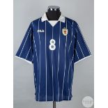 Blue pinstripe Scotland No.8 official Scotland International short-sleeved shirt