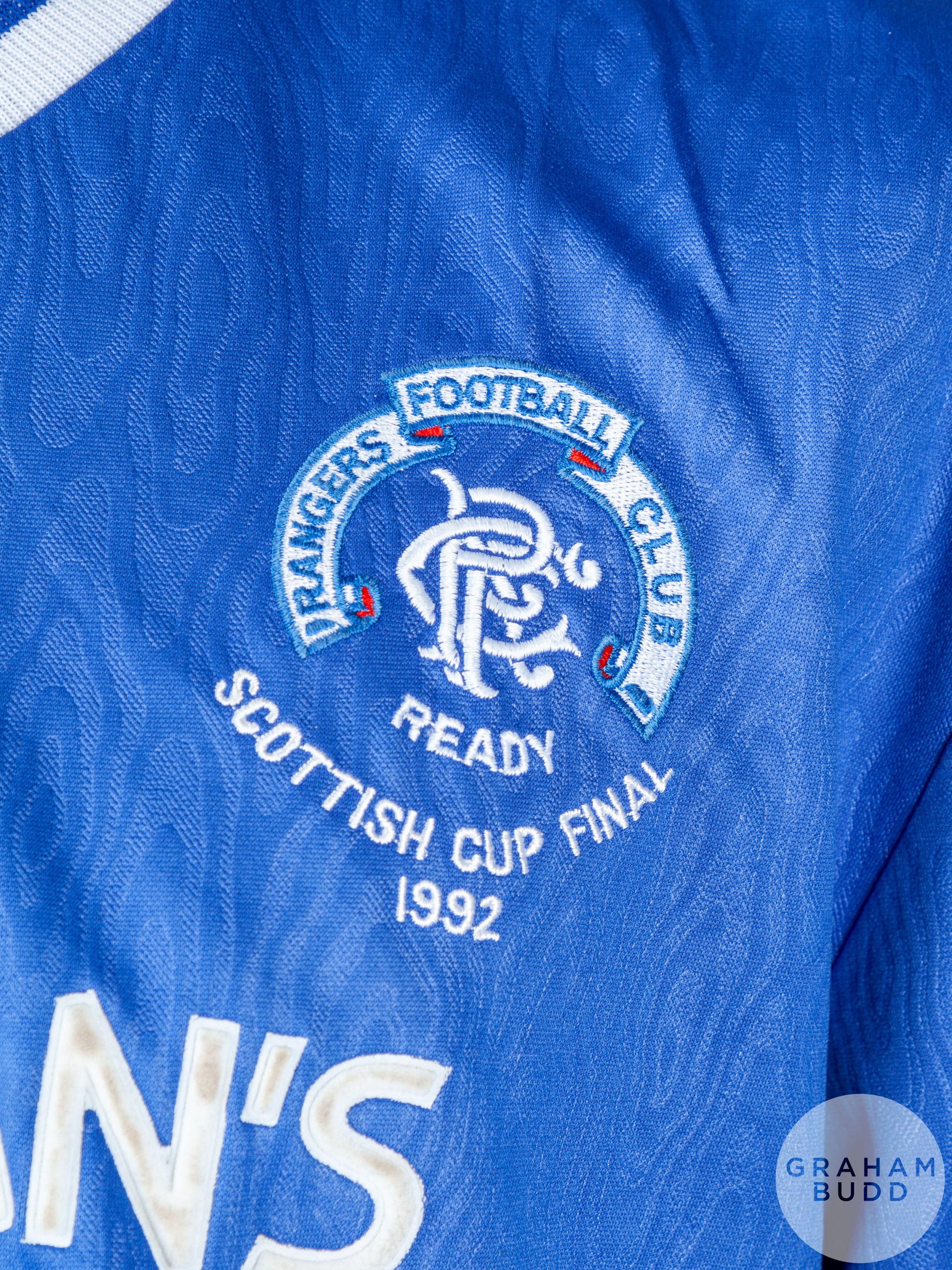 Blue and white No.11 Rangers v. Airdrieonians Scottish Cup Final shirt - Image 3 of 4