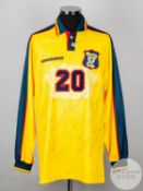 Yellow and blue No.20 Scotland international long-sleeved shirt, 1996-98