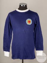 John Greig blue Scotland No.6 Scotland v. England match worn long-sleeved shirt