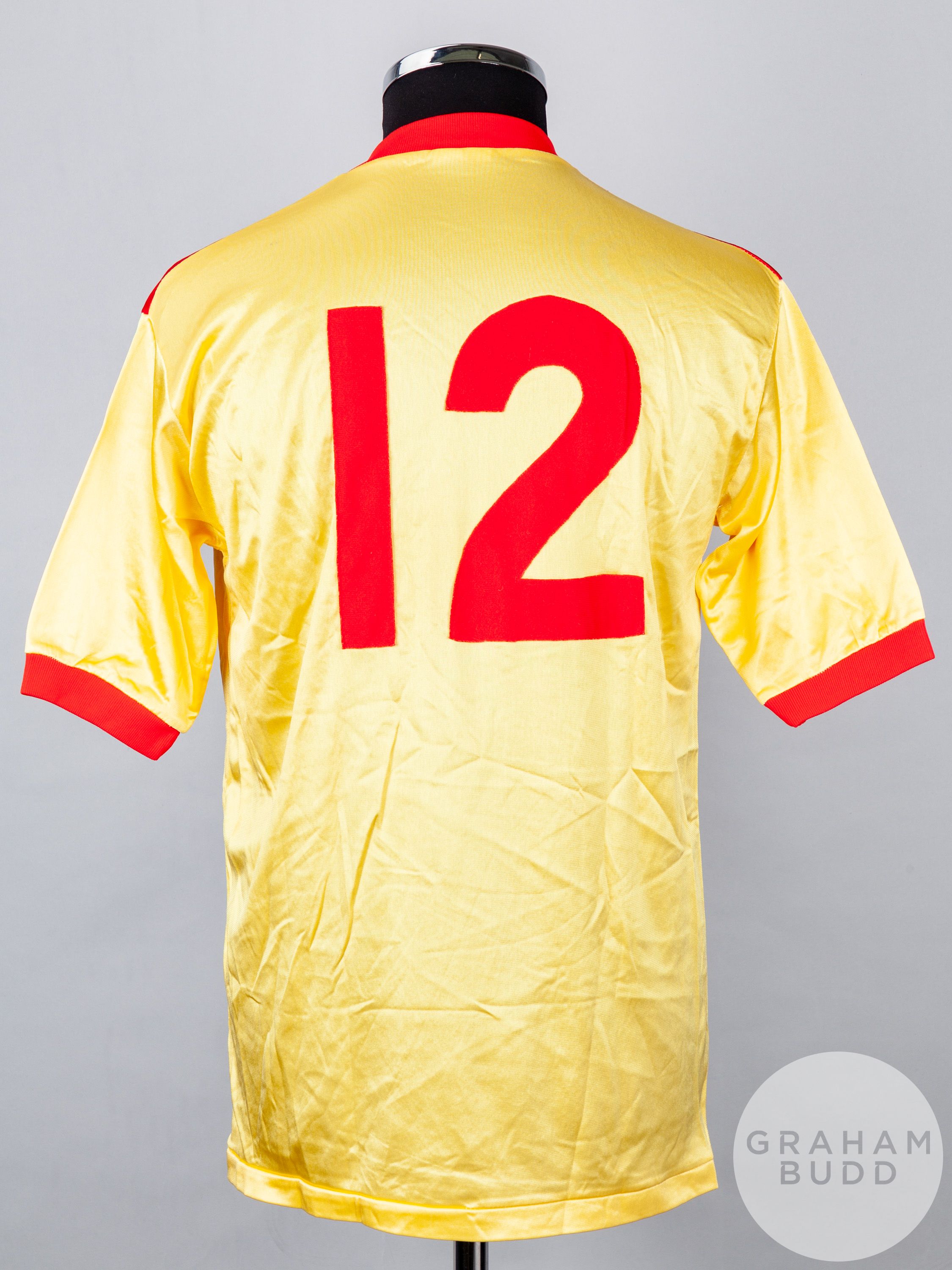 Yellow, red and white No.12 Albion Rovers short-sleeved shirt, 1988-89 - Image 2 of 4