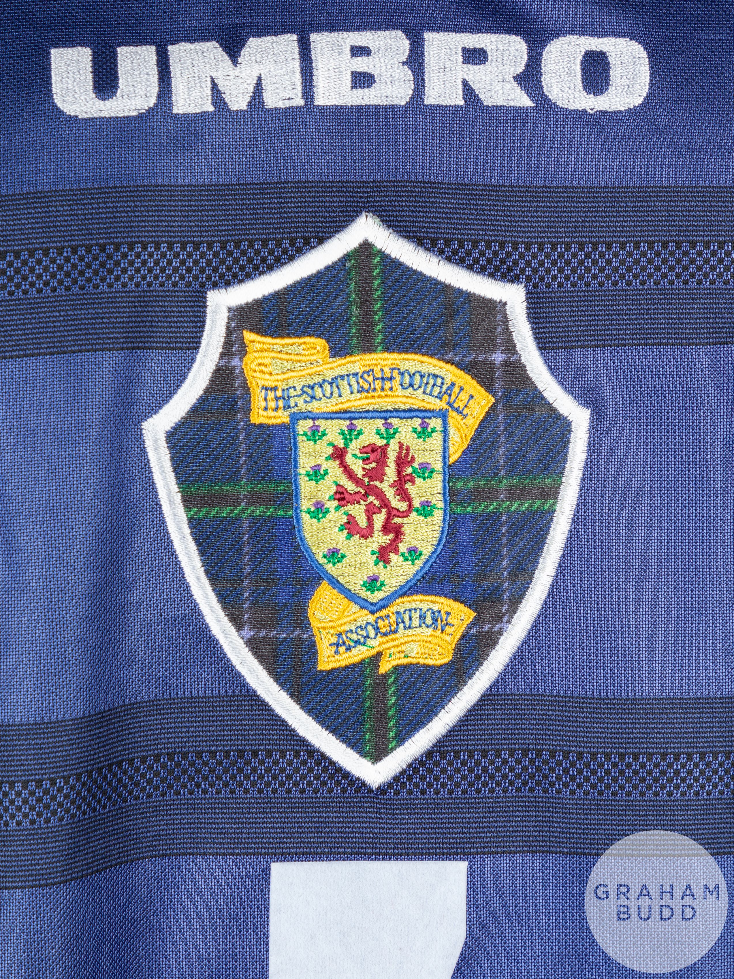 Blue and white No.3 Scotland international short-sleeved shirt, 1998-2000 - Image 3 of 5