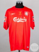 Red un-numbered Liverpool v. West Ham United 2006 F.A.Cup Final short-sleeved shirt