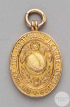 Bobby McNeal 15ct gold The Football League v. Scottish League Inter-League medal, 1914