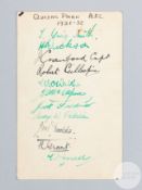 Queens Park F.C. autographed postcard 1931-32