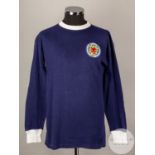 Eddie McCreadie blue No.3 Scotland International match long-sleeved shirt, 1967