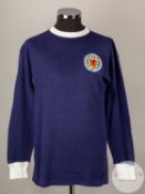 Eddie McCreadie blue No.3 Scotland International match long-sleeved shirt, 1967