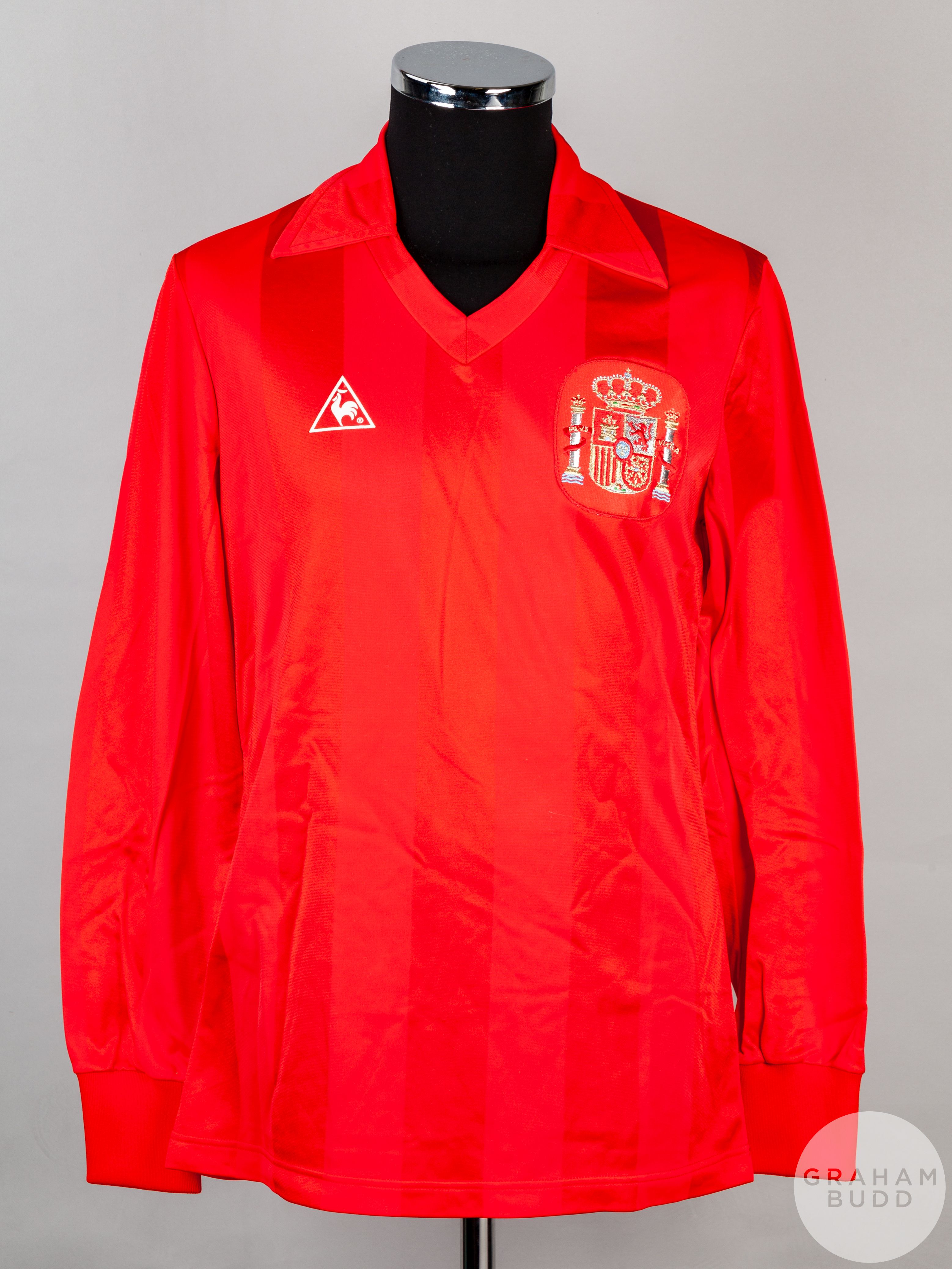 Red Spain No.17 Spain v. Scotland long-sleeved shirt, 1984