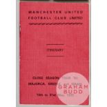 Manchester United player issued tour itinerary, 1972